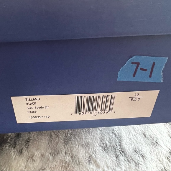 NIB Stuart Weitzman TIELAND Over Knee Suede Black Thigh High Boots w Heel Sz 8.5 - Picture 15 of 16